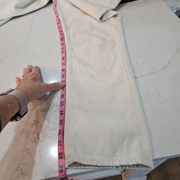 AGOLDE Remy High Rise Straight Leg Jeans Button Fly White Size 29 Preppy Chic - Picture 14 of 15